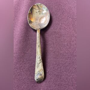 Antique Collectable 1847 Rogers 8RO6A I S SILVER PLATE MINI SPOON